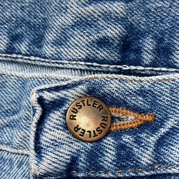 Rustler jean shorts size 30 vintage high rise distressed denim Y2K grunge skater - Picture 6 of 10